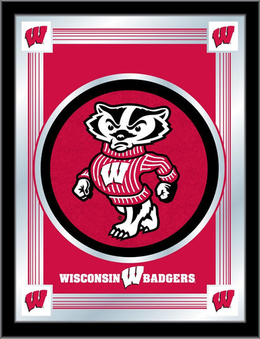 Wisconsin Badgers Holland Bar Tabouret Co. Miroir de collection avec logo rouge (17" x 22") - Sporting Up