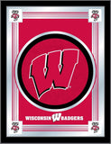 Wisconsin Badgers Holland Bar Tabouret Co. Miroir avec logo « W » collector (17" x 22") - Sporting Up