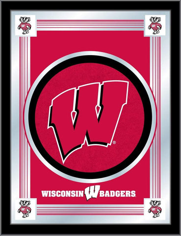 Wisconsin Badgers Holland Bar Stool Co. Collector „W“ Logo Spiegel (17" x 22") – Sporting Up
