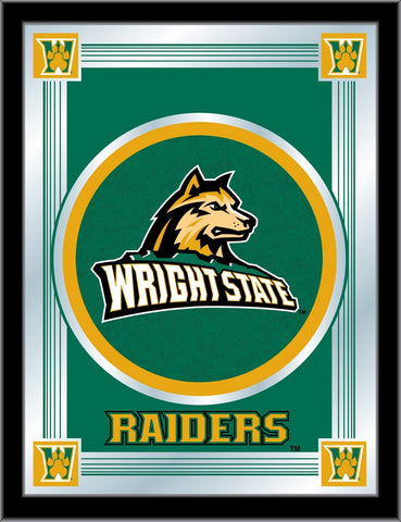 Wright State Raiders Holland Bar Taburete Co. Espejo con logotipo verde (17" x 22") - Sporting Up