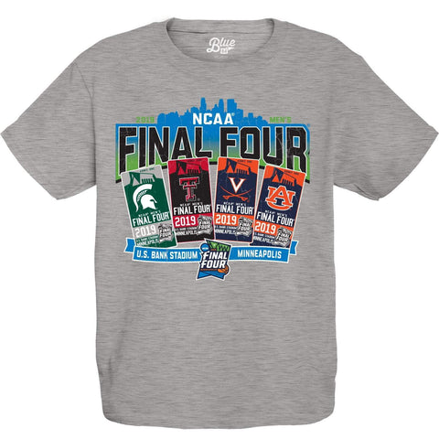 2019 ncaa final four logos de l'équipe March Madness Minneapolis Youth Ticket T-shirt - Sporting Up