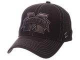 Mississippi State Bulldogs Zephyr Black Mesh Blackout Trucker Adjustable Hat Cap - Sporting Up