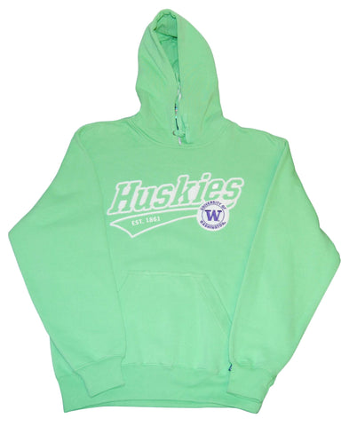 Washington Huskies Gear Lime Green Long Sleeve Hoodie Sweatshirt (S) - Sporting Up