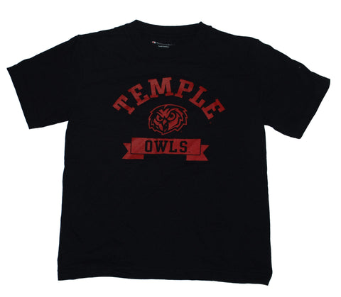 Shop Temple Owls Champion Youth Black Owls Logo Mascot T-Shirt (M) - Sporting Up
