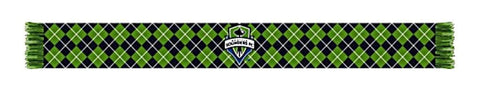Shop Seattle Sounders Ruffneck Green Black Argyle Knit Acrylic Scarf 7" x 60" - Sporting Up