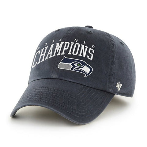 Shop Seattle Seahawks 47 Brand 2015 XLIX Super Bowl NFC Champions Navy Adjust Hat Cap - Sporting Up