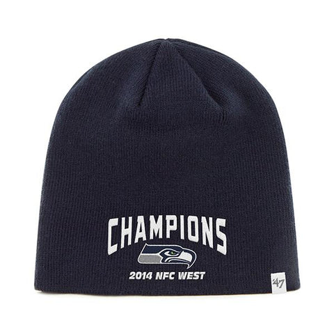 Boutique Seattle Seahawks 47 Brand 2014 nfc West Champions Navy Hat Cap Beanie - Sporting Up