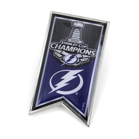 Shop Tampa Bay Lightning 2020 NHL Stanley Cup Champions Aminco Team Banner Lapel Pin - Sporting Up