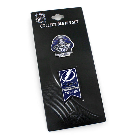 Shop Tampa Bay Lightning 2020 NHL Stanley Cup Champions Aminco Lapel Pin Set (2pk) - Sporting Up