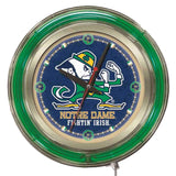 Notre Dame Fighting Irish HBS Neon Leprechaun Battery Powered Wall Clock (15") - Sporting Up
