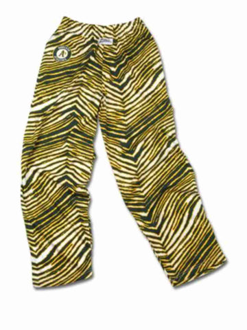 Oakland Athletics ZUBAZ Green Yellow White Vintage Style Zebra Pants - Sporting Up