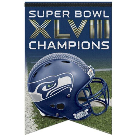 Shop Seattle Seahawks Super Bowl XLVIIII Champions 17'' x 26'' Premium Quality Banner - Sporting Up
