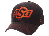 Oklahoma State Cowboys Zephyr Black Mesh Blackout Trucker Adjustable Hat Cap - Sporting Up