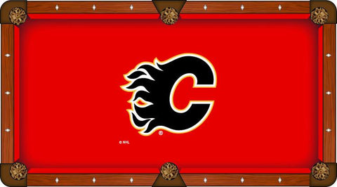Calgary Flames Holland Bar Stool Co. Red Billiard Pool Table Cloth - Sporting Up