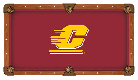 Central Michigan Chippewas Red with Yellow Logo Billiard Pool Table Cloth - Sporting Up