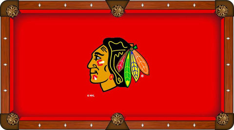 Chicago Blackhawks Holland Bar Stool Co. Red Billiard Pool Table Cloth - Sporting Up