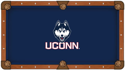 Compre mantel para mesa de billar Connecticut Huskies HBS azul marino con logotipo "UCONN" - Sporting Up