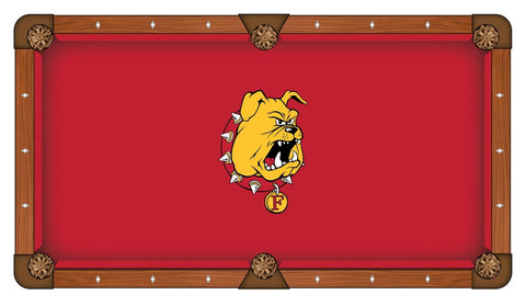 Ferris State Bulldogs HBS Red with Bulldog Head Billiard Pool Table Cloth - Sporting Up