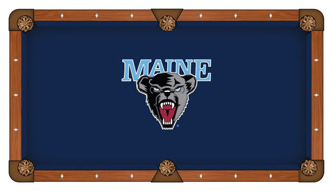 Maine Black Bears HBS Navy with Bear Head Logo Billiard Pool Table Cloth - Sporting Up