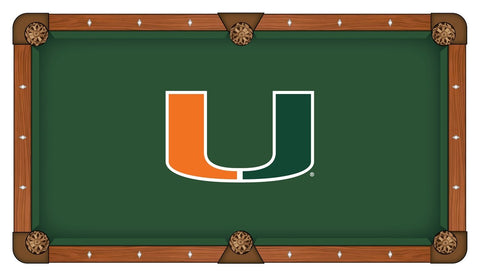 Shop Miami Hurricanes HBS Green with "U" Logo Billiard Pool Table Cloth - Sporting Up