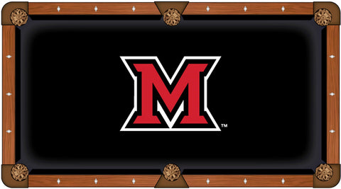 Miami University Redhawks Black with Red Logo Billiard Pool Table Cloth - Sporting Up