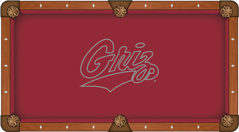 Montana Grizzlies HBS Red with "GRIZ" Logo Billiard Pool Table Cloth - Sporting Up