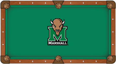 Shop Marshall Thundering Herd HBS Green with "M" Logo Billiard Pool Table Cloth - Sporting Up