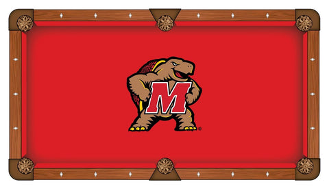 Shop Maryland Terrapins HBS Red with Multi-Color Logo Billiard Pool Table Cloth - Sporting Up