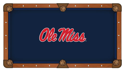 Shop Ole Miss Rebels HBS Navy with Red & White Logo Billiard Pool Table Cloth - Sporting Up