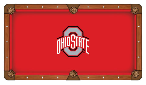 Shop Ohio State Buckeyes Red with White & Gray Logo Billiard Pool Table Cloth - Sporting Up