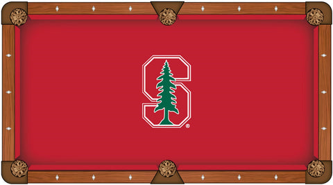 Nappe de billard Stanford Cardinal HBS rouge avec logo blanc et vert - Sporting Up