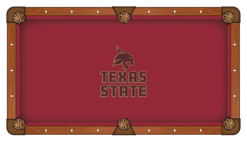 Texas State Bobcats Holland Bar Stool Co. Red Billiard Pool Table Cloth - Sporting Up