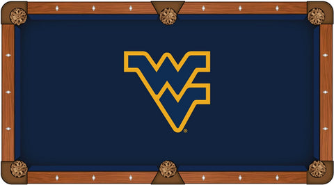 Compre mantel de billar azul marino con logotipo amarillo de los West Virginia Mountaineers - Sporting Up