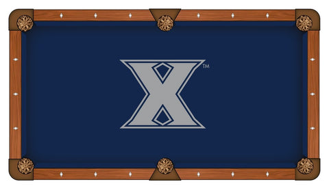 Shop Xavier Musketeers HBS Navy with Gray "X" Logo Billiard Pool Table Cloth - Sporting Up