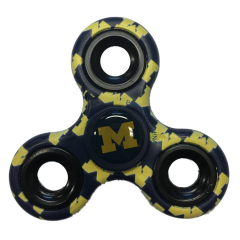 Shop Michigan Wolverines NCAA Navy Multi-Logo Three Way Diztracto Fidget Hand Spinner - Sporting Up