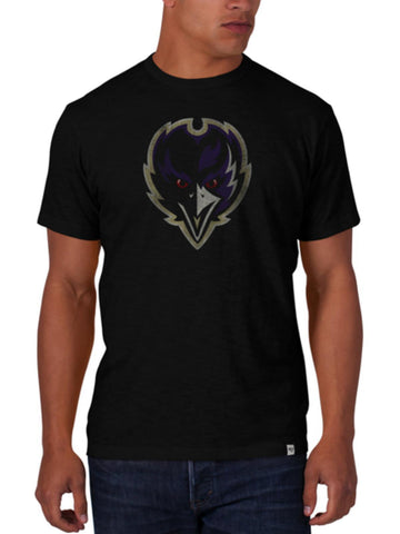 Kaufen Sie Baltimore Ravens 47 Brand Jet Black Alt Logo aus weicher Baumwolle mit Scrum-T-Shirt – sportlich