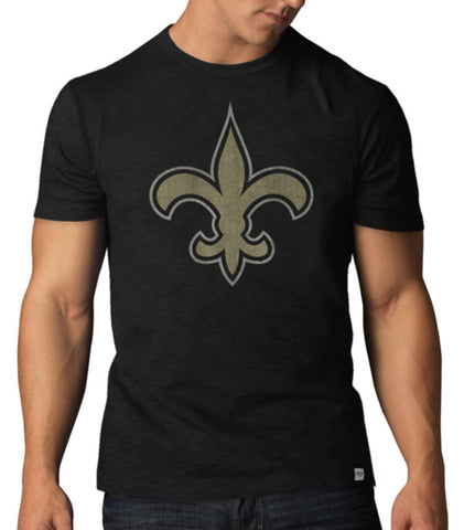 Shop New Orleans Saints 47 Brand Jet Black Soft Cotton Scrum T-Shirt - Sporting Up