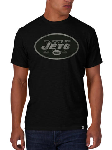 T-shirt mêlée en coton doux noir de jais de marque 47 des Jets de New York - Sporting Up