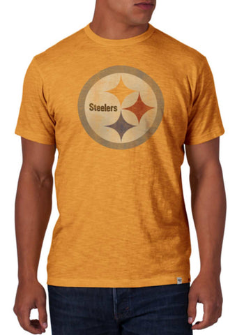 Pittsburgh steelers 47 märke senapsgul mjuk bomull scrum t-shirt - sportig