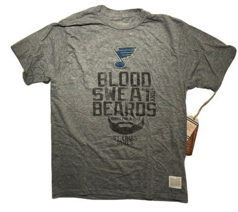 St. Louis Blues Retro Brand Grey Blood Sweat and Beards T-shirt - Sporting Up