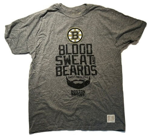 Boston Bruins Retro Brand Grey Blood Sweat and Beards T-shirt - Sporting Up
