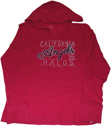 Shop Los Angeles California Angels 47 Brand Pink Womens Long Sleeve Hooded Shirt (M) - Sporting Up