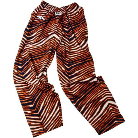 Denver broncos zubaz marine orange vintage vintage style zèbre pantalon - sporting up