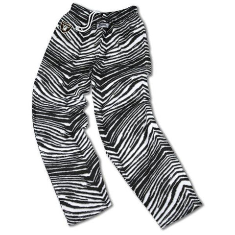 Shop Las Vegas Raiders ZUBAZ Silver Black Vintage Zebra Style Logo Pants - Sporting Up