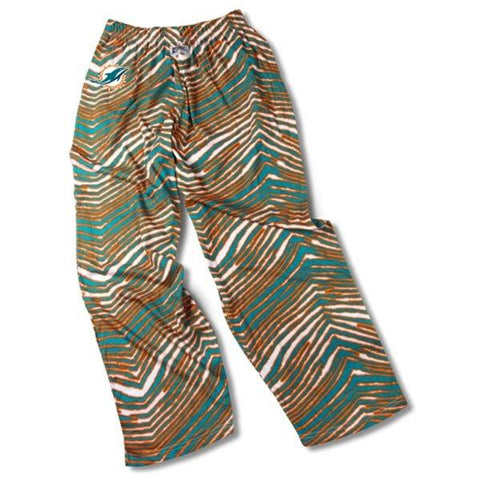 Compre pantalones con logo estilo cebra vintage naranja verde azulado zubaz de los miami Dolphins - sporting up