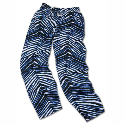 Carolina panters zubaz svart blå vit vintage zebra stil byxor - sportiga upp