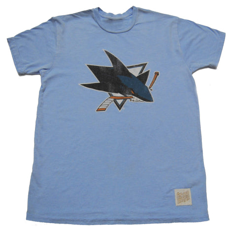 Shop San Jose Sharks Retro Brand Blue Vintage Style Soft Light Blue NHL T-Shirt - Sporting Up