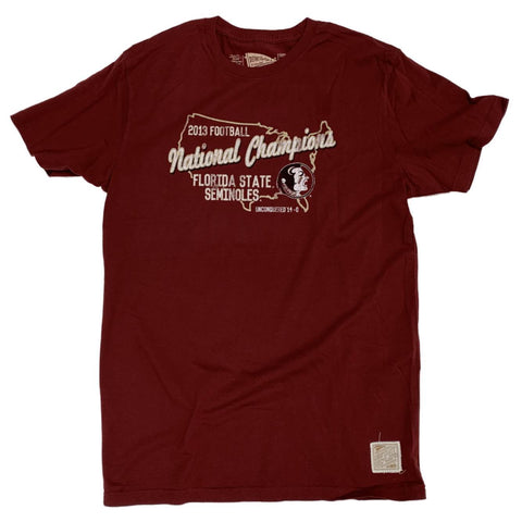 Camiseta granate de los campeones nacionales de bcs de la marca retro de los seminoles del estado de Florida 2013 - sporting up