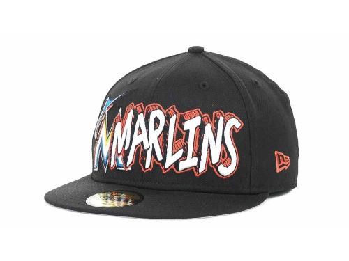 Miami Marlins New Era 59Fifty Black Orange The Ice Fitted Hat Cap