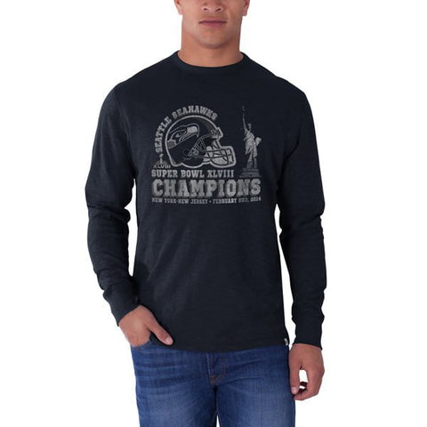 Seattle Seahawks Super Bowl Champs XLVIII 47 Brand Liberty Langarm-T-Shirt – sportlich